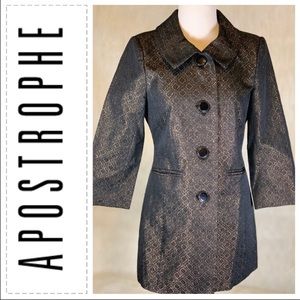 Apostrophe | Women’s Single Breasted Coat Metallic